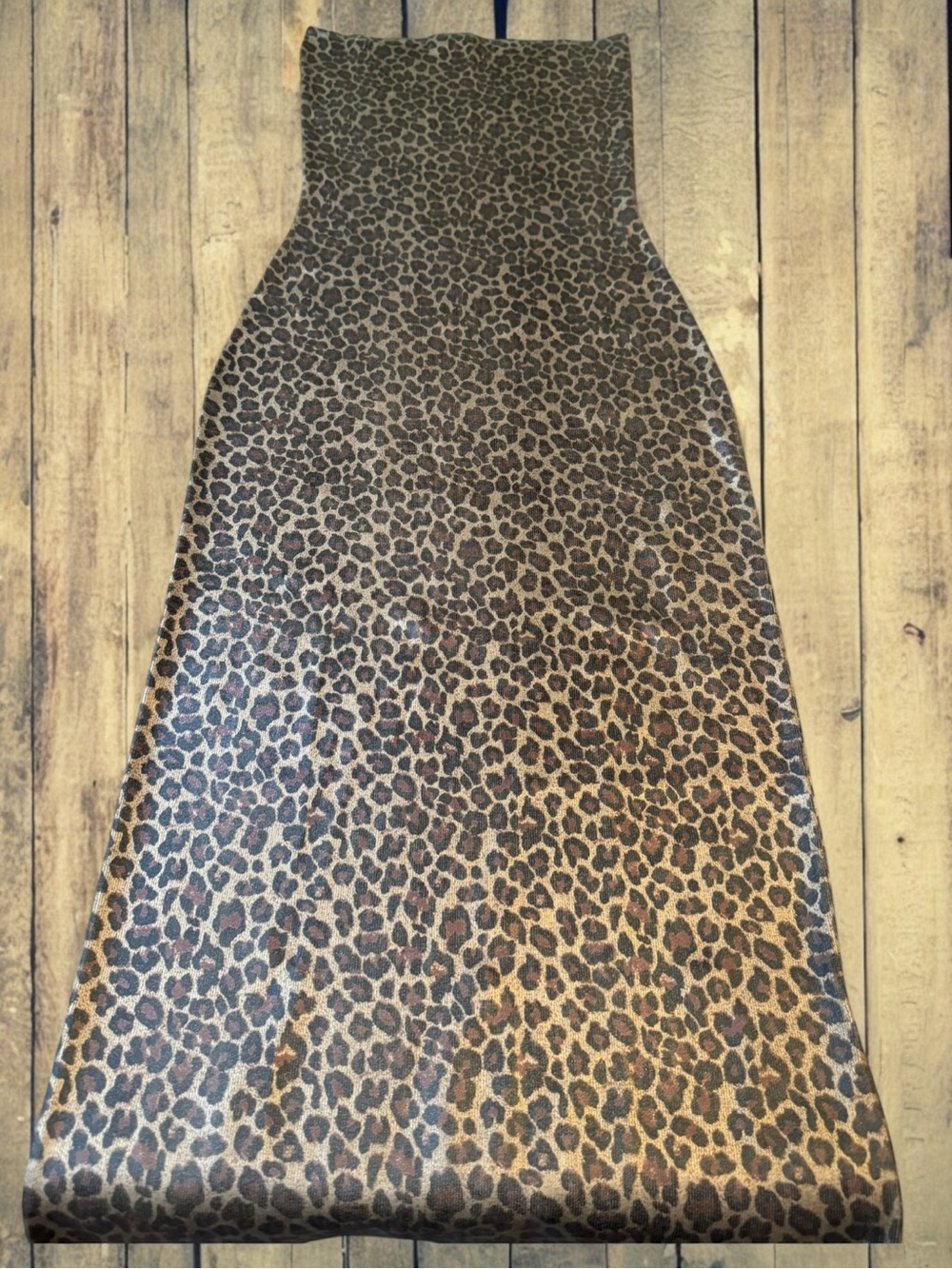 Zara Leopard Print Strappy Foil Knit Midi Animal Print Slip Dress Medium NWT - Picture 10 of 14